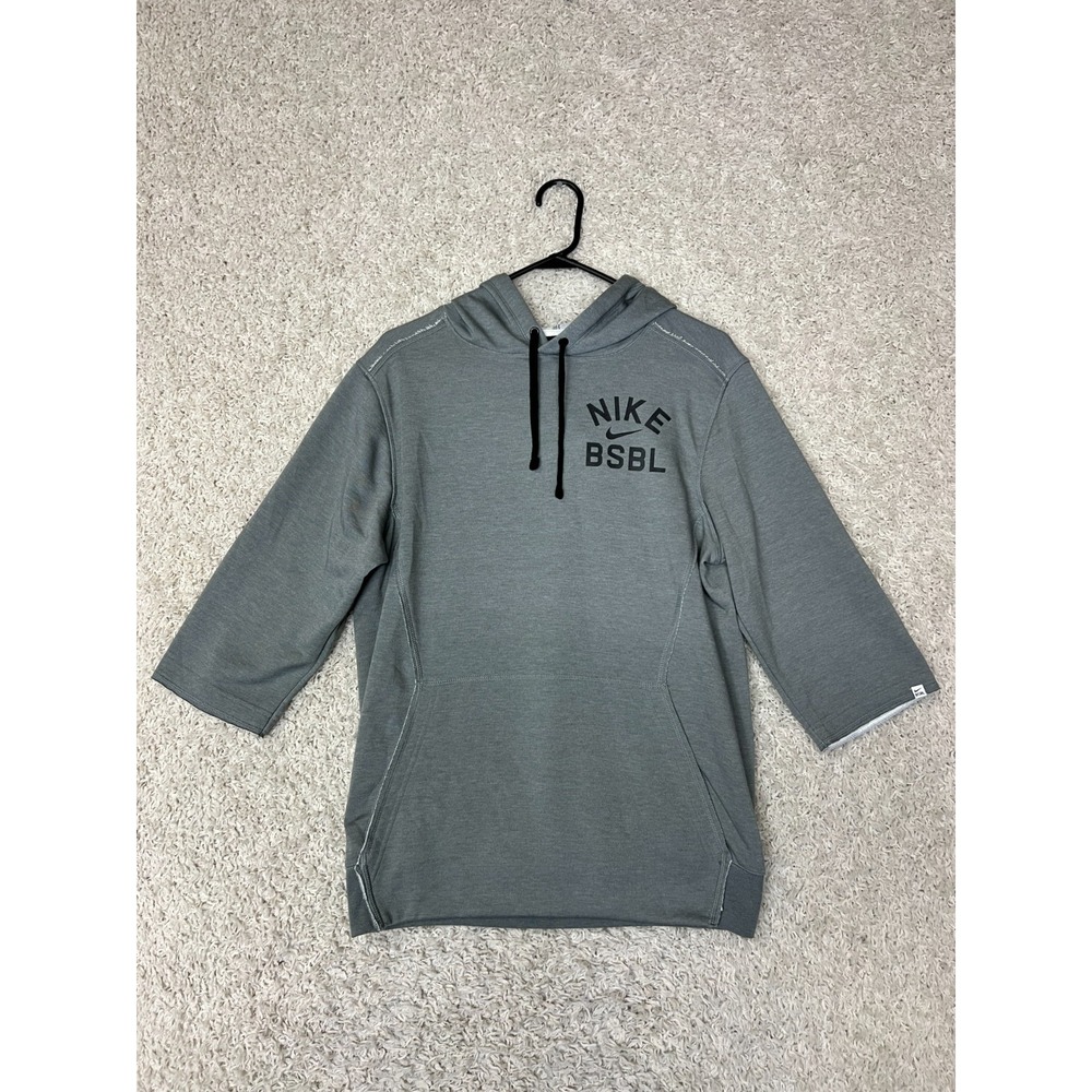 Nike Baseball BSBL Hoodie Mens Small Gray 3/4 Sleeve Casual - Picture 1 of 8